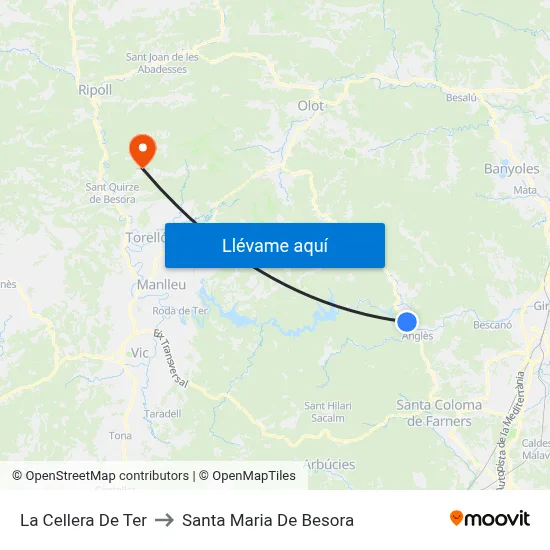 La Cellera De Ter to Santa Maria De Besora map