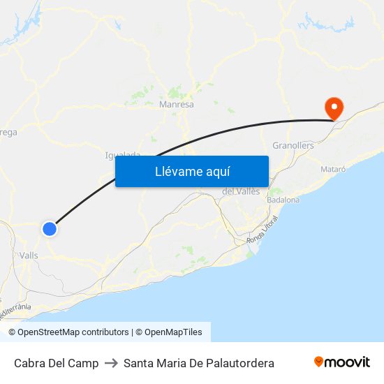 Cabra Del Camp to Santa Maria De Palautordera map