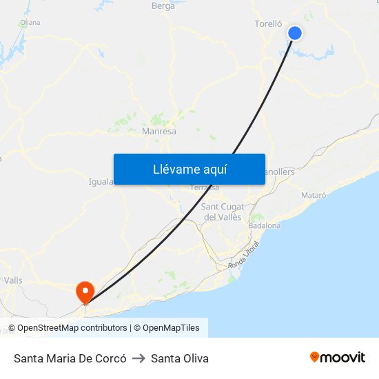 Santa Maria De Corcó to Santa Oliva map
