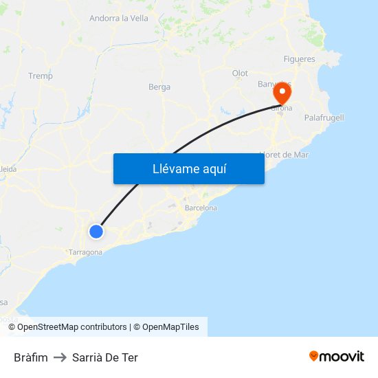 Bràfim to Sarrià De Ter map