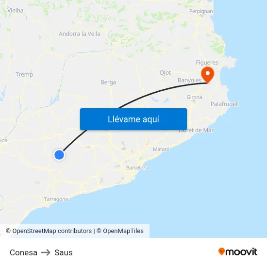 Conesa to Saus map