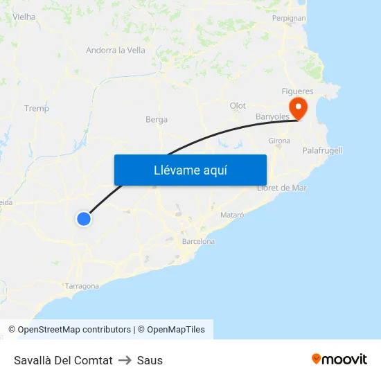 Savallà Del Comtat to Saus map