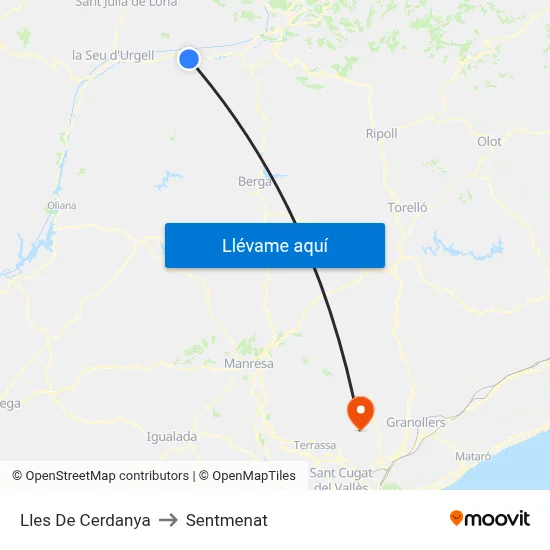 Lles De Cerdanya to Sentmenat map