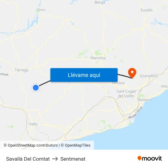 Savallà Del Comtat to Sentmenat map