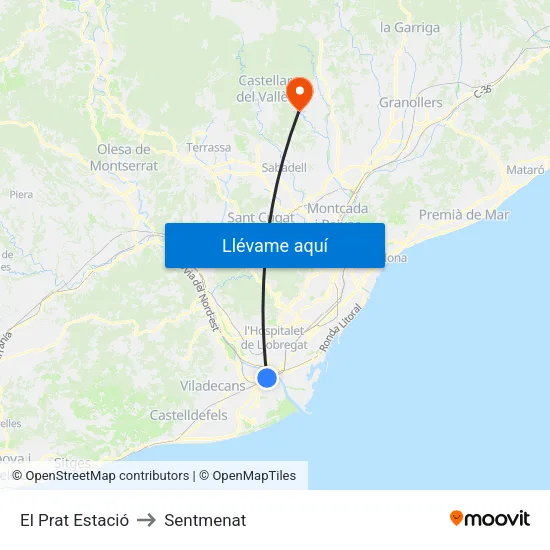 El Prat Estació to Sentmenat map
