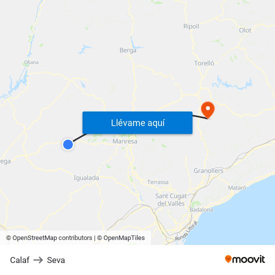 Calaf to Seva map