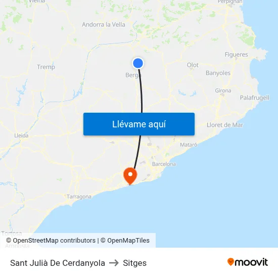 Sant Julià De Cerdanyola to Sitges map