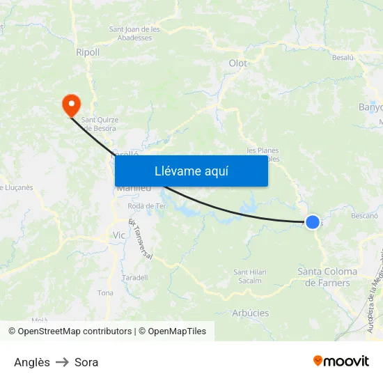 Anglès to Sora map