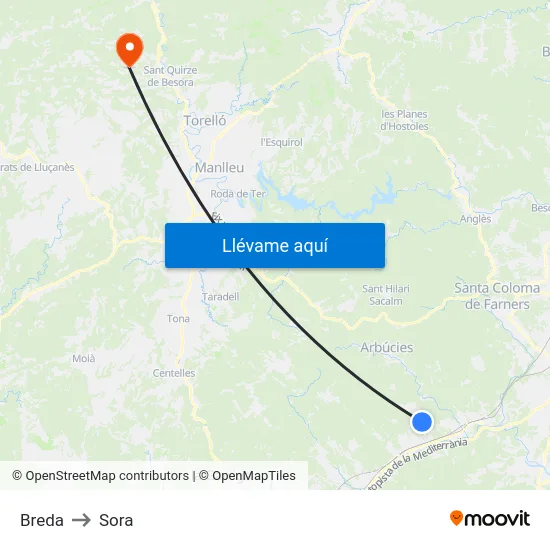 Breda to Sora map
