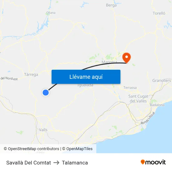 Savallà Del Comtat to Talamanca map