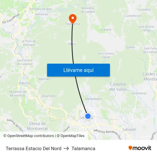 Terrassa Estacio Del Nord to Talamanca map