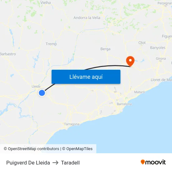 Puigverd De Lleida to Taradell map