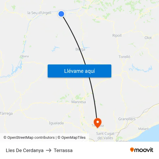 Lles De Cerdanya to Terrassa map