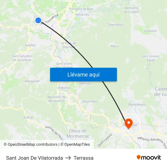 Sant Joan De Vilatorrada to Terrassa map