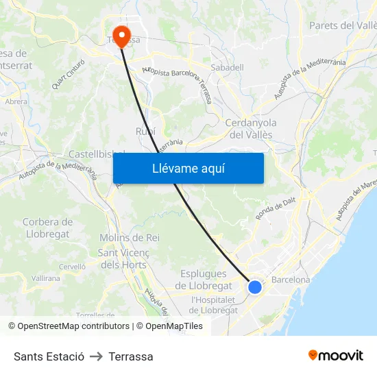 Sants Estació to Terrassa map