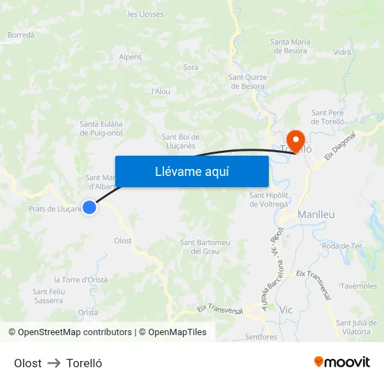 Olost to Torelló map