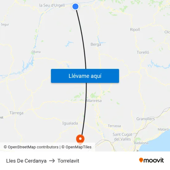 Lles De Cerdanya to Torrelavit map