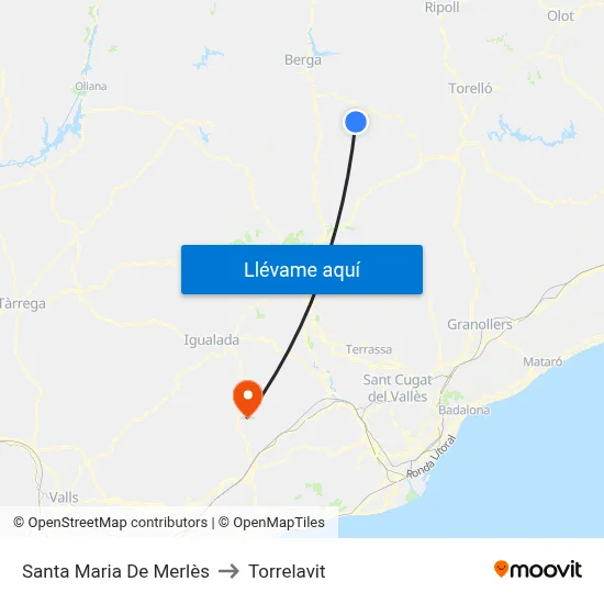 Santa Maria De Merlès to Torrelavit map