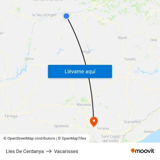 Lles De Cerdanya to Vacarisses map