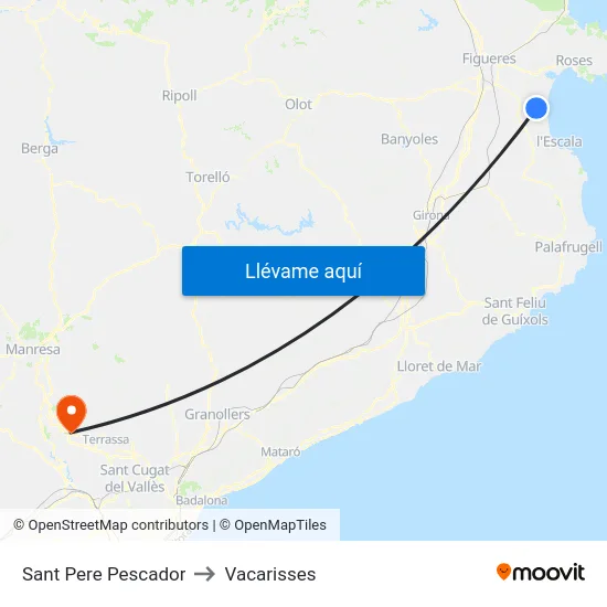 Sant Pere Pescador to Vacarisses map