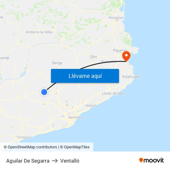 Aguilar De Segarra to Ventalló map