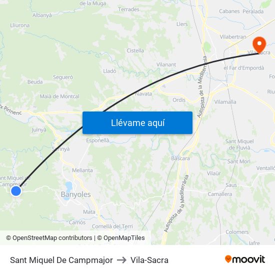 Sant Miquel De Campmajor to Vila-Sacra map