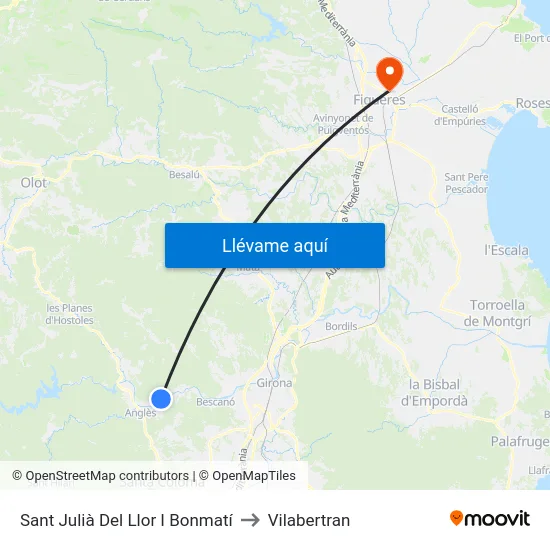 Sant Julià Del Llor I Bonmatí to Vilabertran map