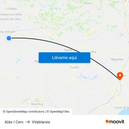 Alàs I Cerc to Vilablareix map