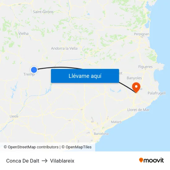 Conca De Dalt to Vilablareix map
