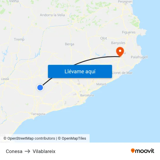 Conesa to Vilablareix map