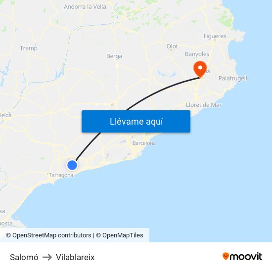 Salomó to Vilablareix map