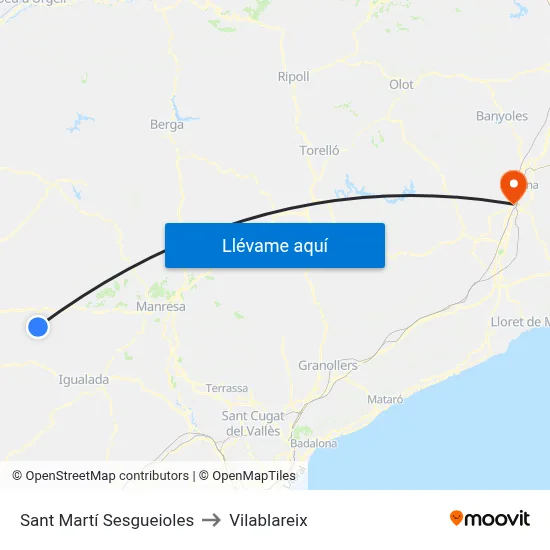Sant Martí Sesgueioles to Vilablareix map