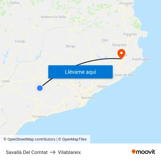 Savallà Del Comtat to Vilablareix map