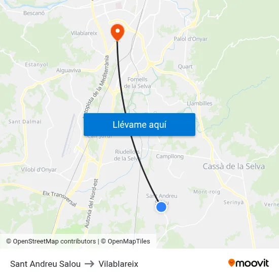 Sant Andreu Salou to Vilablareix map