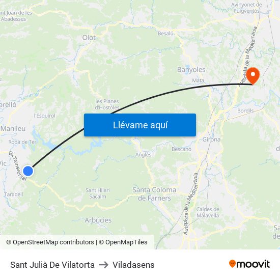 Sant Julià De Vilatorta to Viladasens map