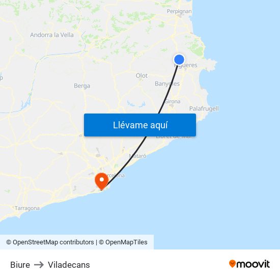 Biure to Viladecans map