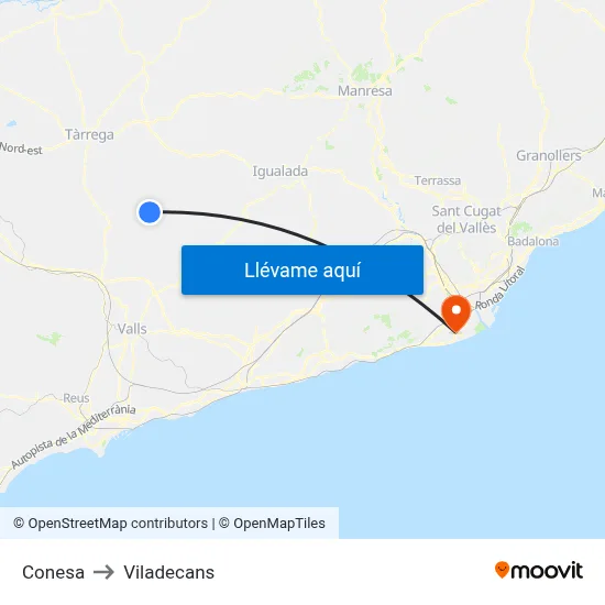 Conesa to Viladecans map