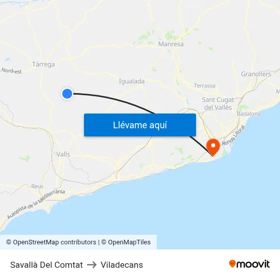Savallà Del Comtat to Viladecans map