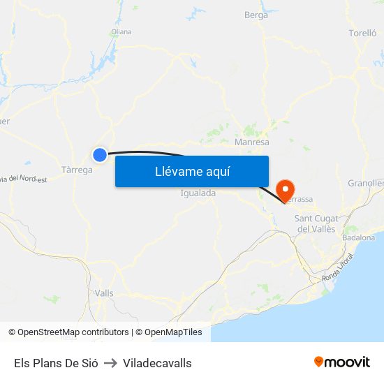 Els Plans De Sió to Viladecavalls map