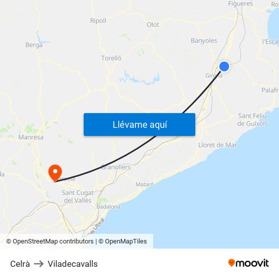 Celrà to Viladecavalls map