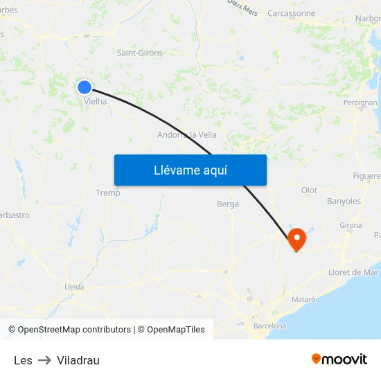 Les to Viladrau map