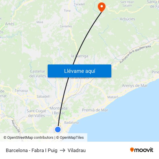 Barcelona - Fabra I Puig to Viladrau map