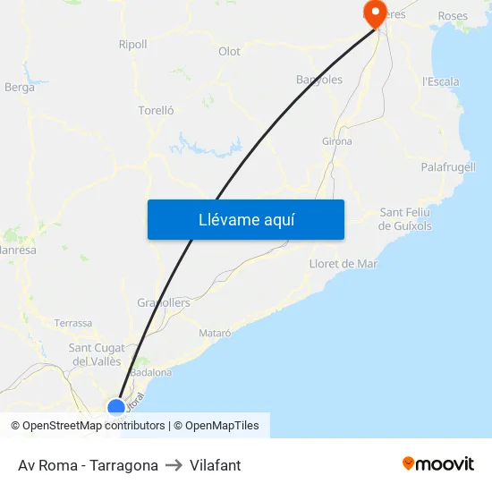 Av Roma - Tarragona to Vilafant map
