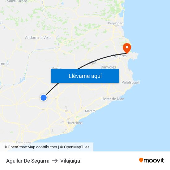 Aguilar De Segarra to Vilajuïga map