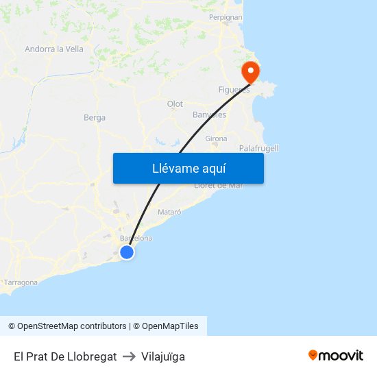 El Prat De Llobregat to Vilajuïga map