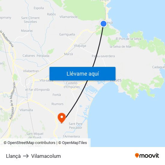 Llançà to Vilamacolum map