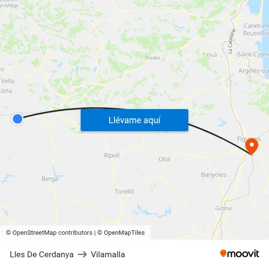 Lles De Cerdanya to Vilamalla map