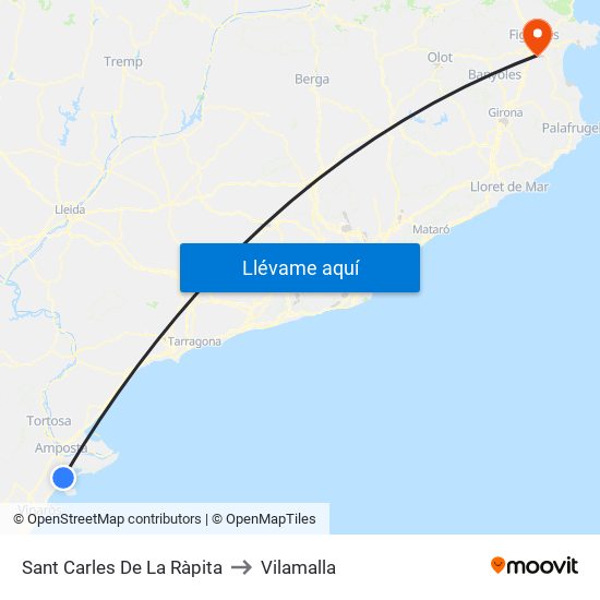Sant Carles De La Ràpita to Vilamalla map