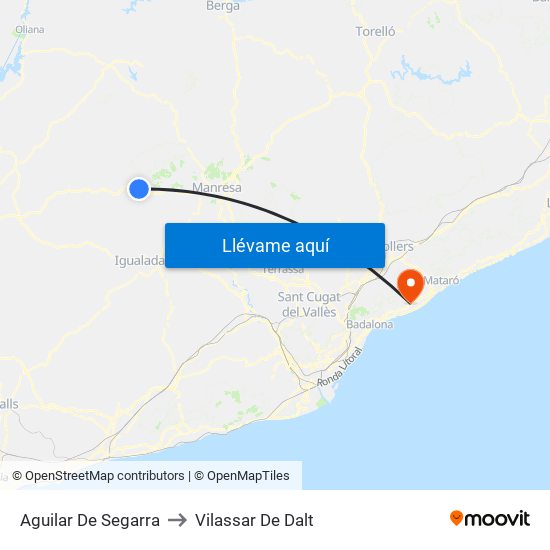 Aguilar De Segarra to Vilassar De Dalt map