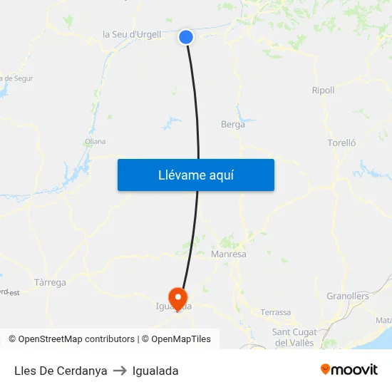 Lles De Cerdanya to Igualada map